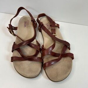 G.H. Bass Boho Sunjuns Sandals 9 Brown Leather Strappy Coastal Gorpcore Comfort